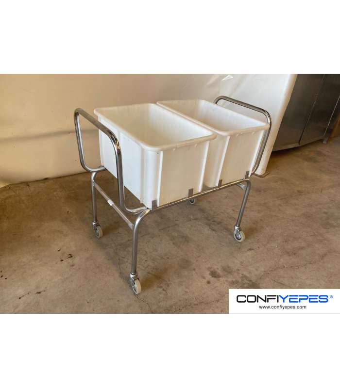 CARRO PORTA VAJILLA CON DOS CUBETAS