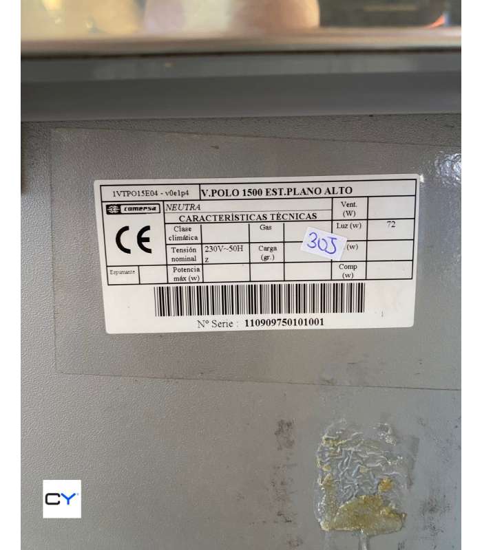VITRINA NEUTRA 1,5M COMERSA