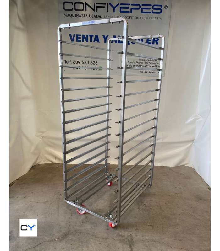 CARRO ACERO INOX 15 GUÍAS 60X80CM
