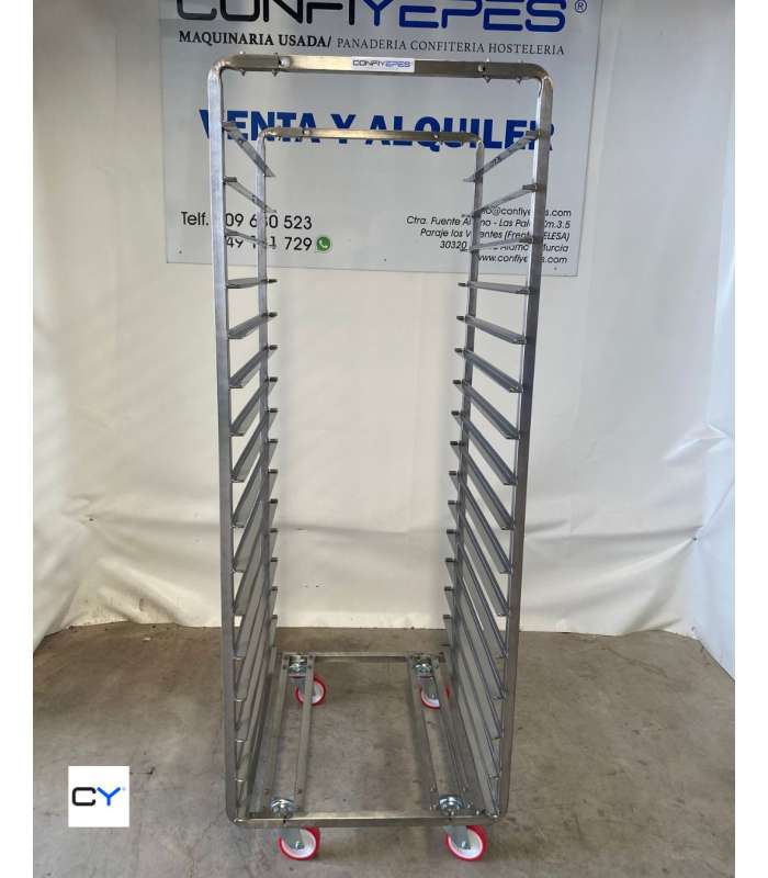 CARRO ACERO INOX 15 GUÍAS 60X80CM