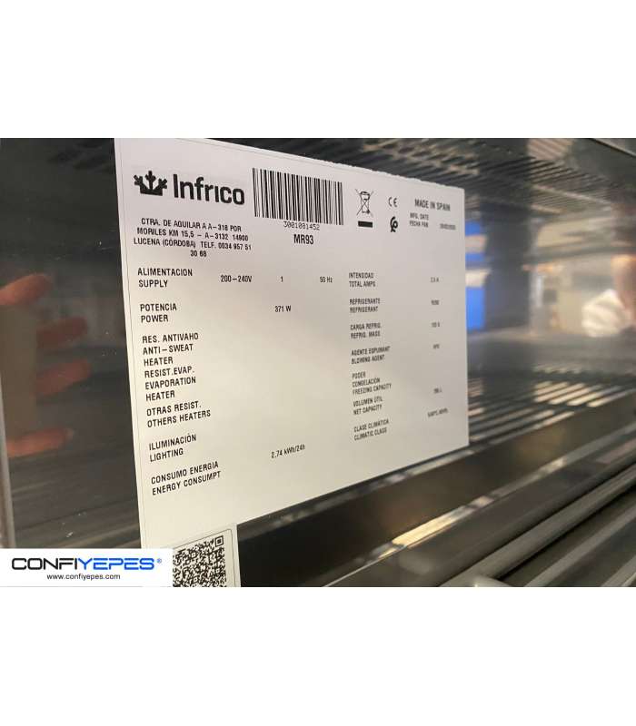 MESA REFRIGERADA MURAL INFRICO CON RUEDAS