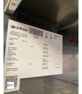 EXPOSITOR DOBLE PUERTA CRISTAL REFRIGERADO INFRICO