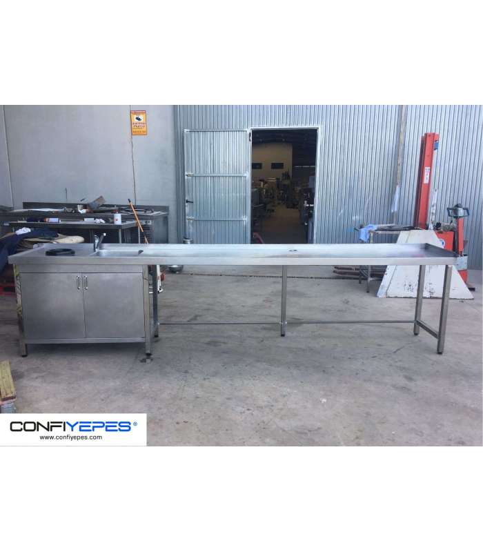 MUEBLE FREGADOR ACERO INOXIDABLE CON ARMARIO ConfiYepes - 1