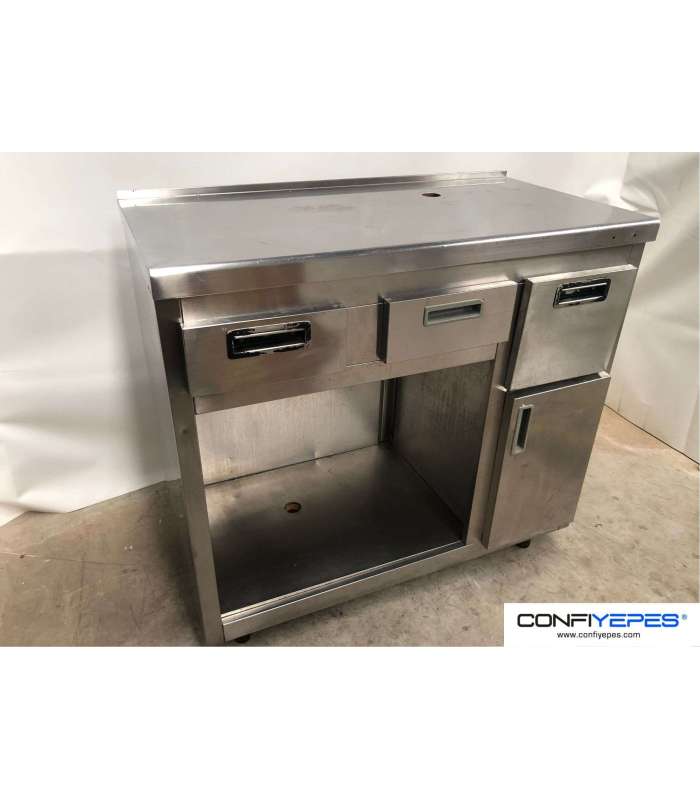 MUEBLE CAFETERO 1,10M ACERO INOXIDABLE