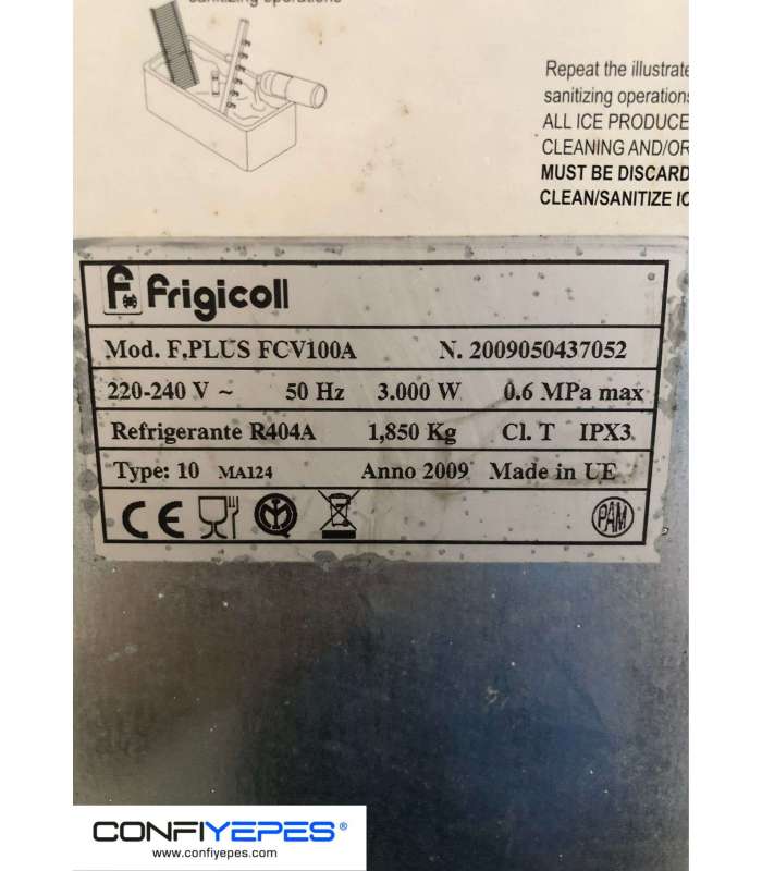 MAQUINA HIELO/ CUBITERA CON DÉPOSITO FRIGICOOL